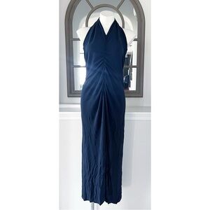 Veronica Beard Halter Neck Long Dress in Navy, Evening Gown Size XL EXCELLENT!